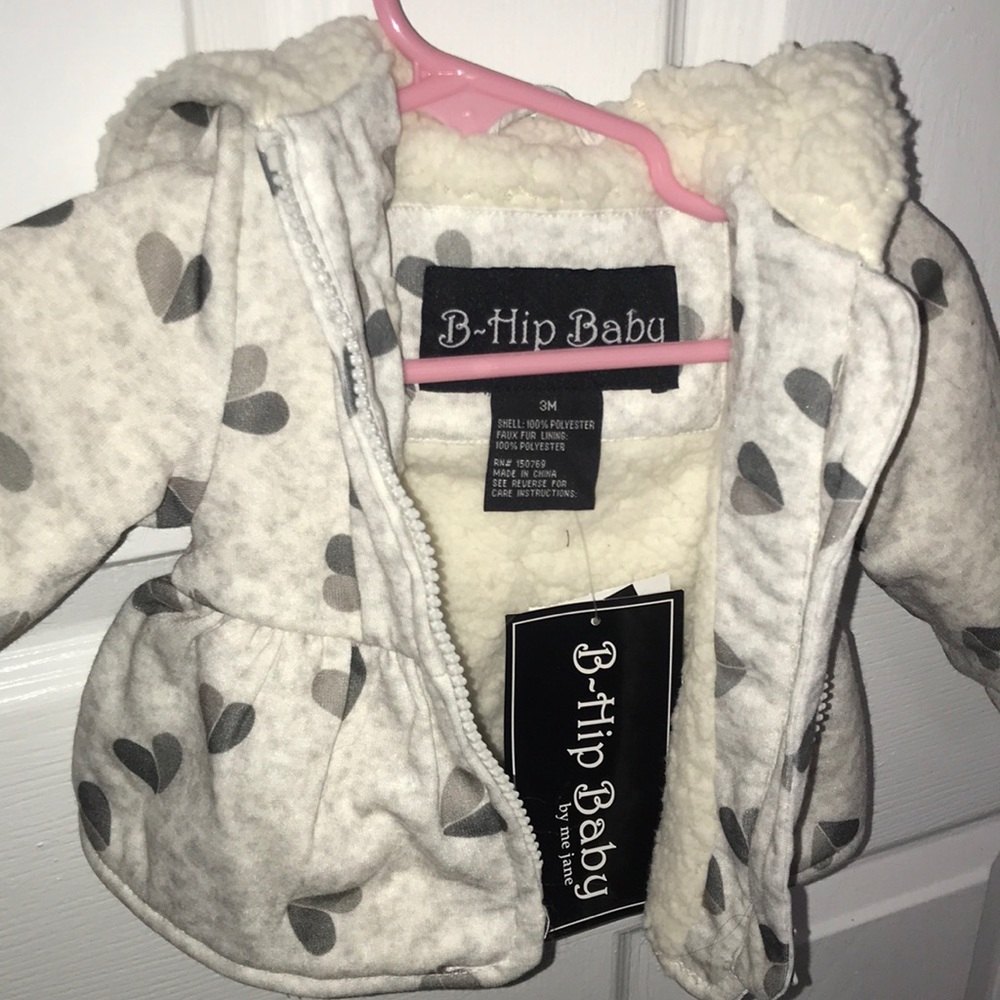 Warm baby girls heart sweatshirt